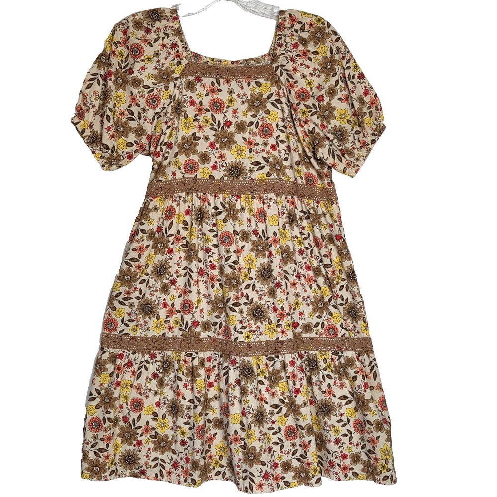 Zac Kids by Zac Posen Girls Floral Cotton Dress Size XL (14-16) Boho Cottagecore